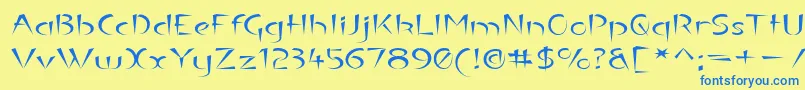 LuteousExodus Font – Blue Fonts on Yellow Background