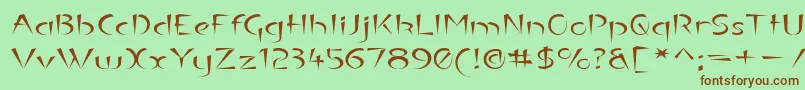 LuteousExodus Font – Brown Fonts on Green Background