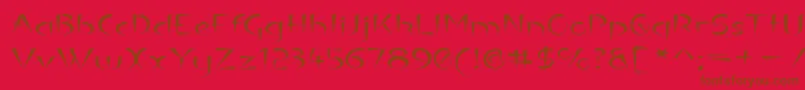 LuteousExodus Font – Brown Fonts on Red Background