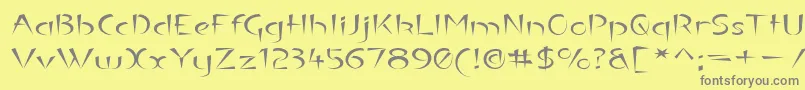 フォントLuteousExodus – 黄色の背景に灰色の文字