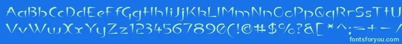 LuteousExodus Font – Green Fonts on Blue Background