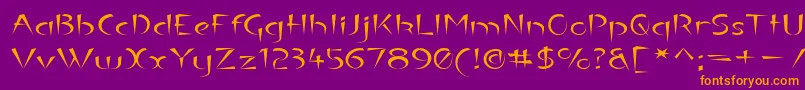 LuteousExodus Font – Orange Fonts on Purple Background