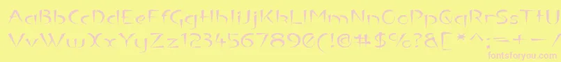 LuteousExodus Font – Pink Fonts on Yellow Background