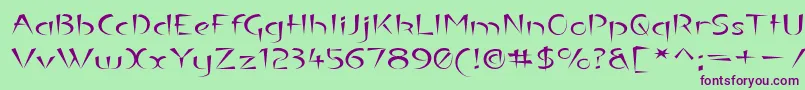 LuteousExodus Font – Purple Fonts on Green Background