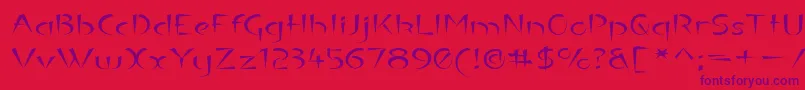 LuteousExodus Font – Purple Fonts on Red Background
