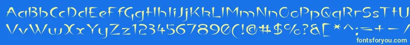 LuteousExodus Font – Yellow Fonts on Blue Background