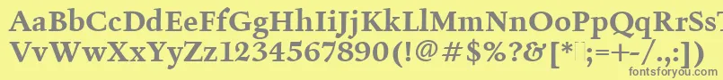 FiguralBoldPlain-Schriftart – Graue Schriften auf gelbem Hintergrund