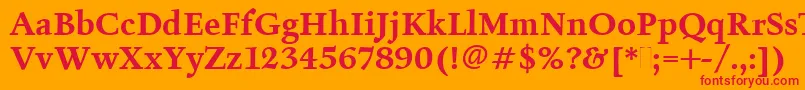 FiguralBoldPlain Font – Red Fonts on Orange Background