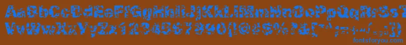 SwissCheeseRegular Font – Blue Fonts on Brown Background