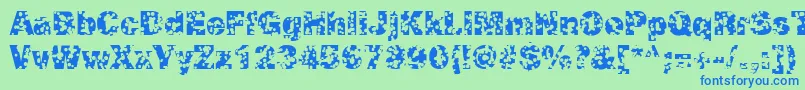 SwissCheeseRegular Font – Blue Fonts on Green Background