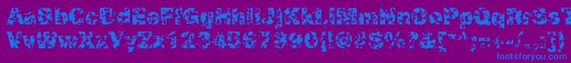 SwissCheeseRegular-Schriftart – Blaue Schriften auf violettem Hintergrund