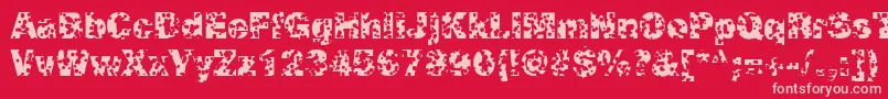 SwissCheeseRegular Font – Pink Fonts on Red Background