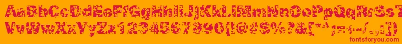 SwissCheeseRegular Font – Red Fonts on Orange Background