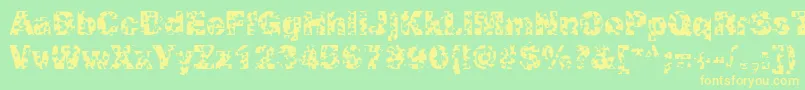 SwissCheeseRegular Font – Yellow Fonts on Green Background