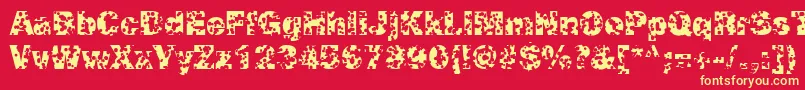 SwissCheeseRegular Font – Yellow Fonts on Red Background