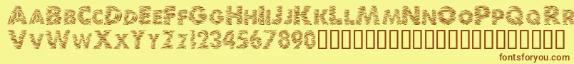 Zebra-Schriftart – Braune Schriften auf gelbem Hintergrund