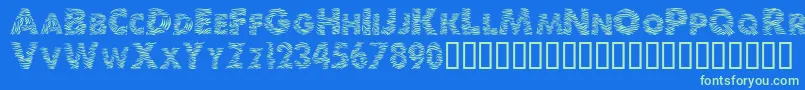 Zebra Font – Green Fonts on Blue Background