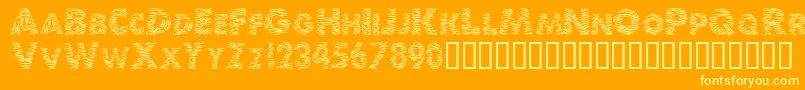 Zebra-Schriftart – Gelbe Schriften auf orangefarbenem Hintergrund
