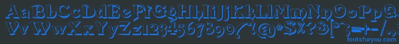 Devinne Swash Shadow Font – Blue Fonts on Black Background