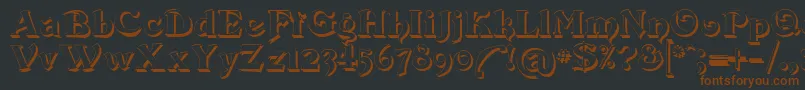 Devinne Swash Shadow-fontti – ruskeat fontit mustalla taustalla
