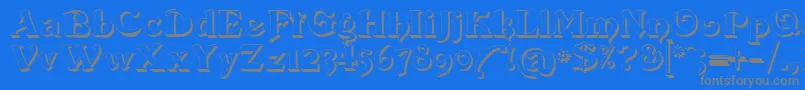 Devinne Swash Shadow-Schriftart – Graue Schriften auf blauem Hintergrund