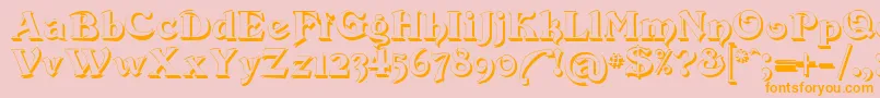 Devinne Swash Shadow Font – Orange Fonts on Pink Background