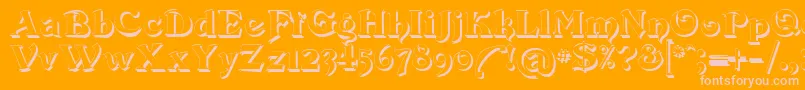 Devinne Swash Shadow Font – Pink Fonts on Orange Background