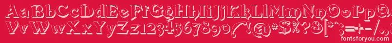 Devinne Swash Shadow Font – Pink Fonts on Red Background