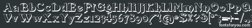 Devinne Swash Shadow-fontti – valkoiset fontit mustalla taustalla