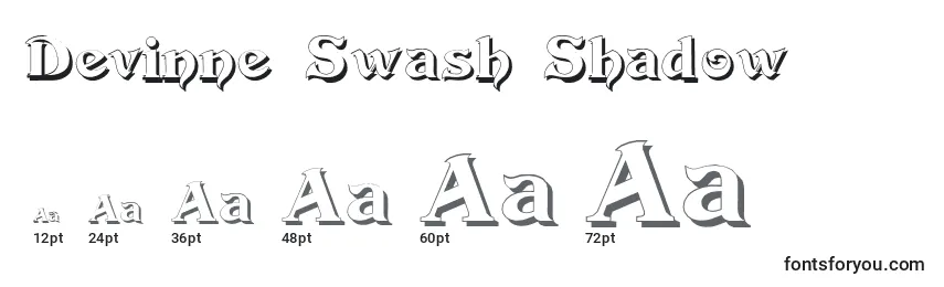 Размеры шрифта Devinne Swash Shadow