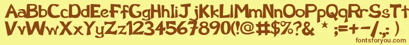 SchwarzRegular Font – Brown Fonts on Yellow Background