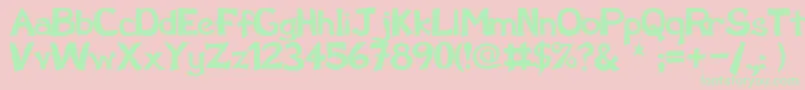 SchwarzRegular Font – Green Fonts on Pink Background