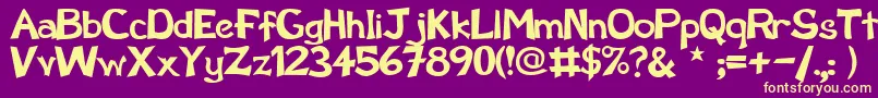 SchwarzRegular Font – Yellow Fonts on Purple Background