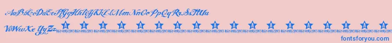 AngeltearsTrial-Schriftart – Blaue Schriften auf rosa Hintergrund