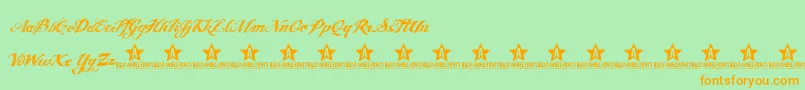 AngeltearsTrial Font – Orange Fonts on Green Background