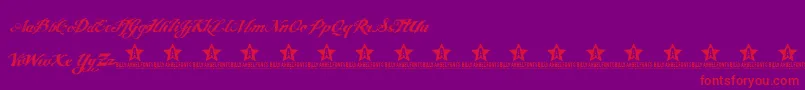 AngeltearsTrial-Schriftart – Rote Schriften auf violettem Hintergrund