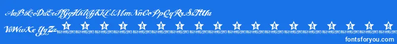 Fonte AngeltearsTrial – fontes brancas em um fundo azul