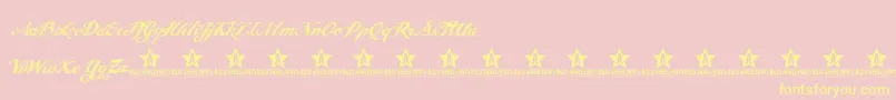 AngeltearsTrial-Schriftart – Gelbe Schriften auf rosa Hintergrund