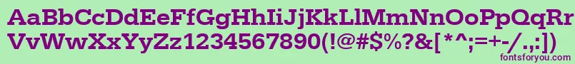 Urwegyptiennetmedwid Font – Purple Fonts on Green Background