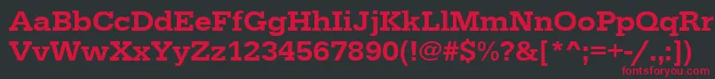 Urwegyptiennetmedwid Font – Red Fonts on Black Background