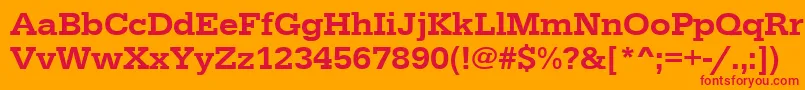 Urwegyptiennetmedwid Font – Red Fonts on Orange Background