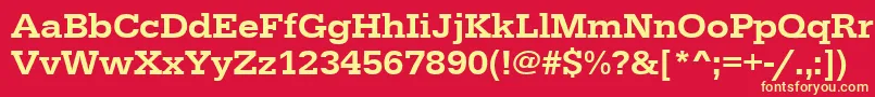 フォントUrwegyptiennetmedwid – 黄色の文字、赤い背景