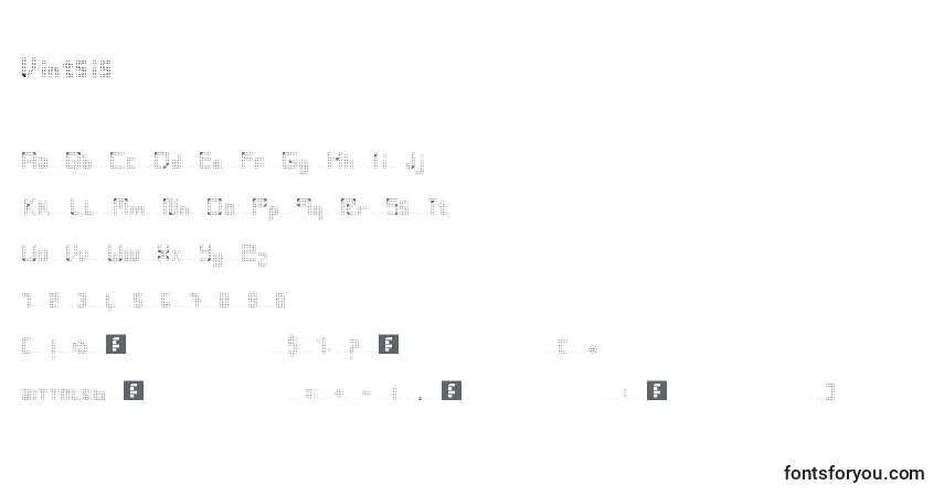 Czcionka Vintsis – alfabet, cyfry, specjalne znaki