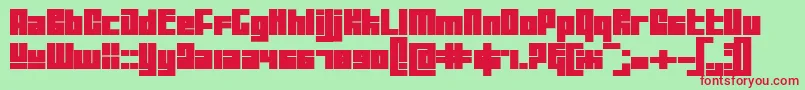 フォントTutor – 赤い文字の緑の背景