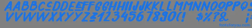 Xenos-Schriftart – Blaue Schriften auf grauem Hintergrund