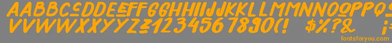 フォントXenos – オレンジの文字は灰色の背景にあります。