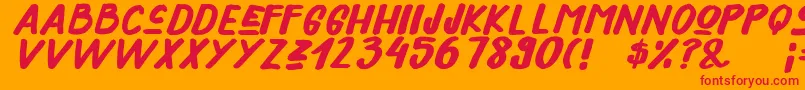 Xenos Font – Red Fonts on Orange Background