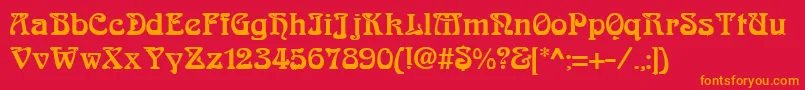 AndreianRegular Font – Orange Fonts on Red Background