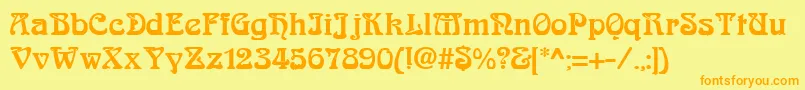 AndreianRegular Font – Orange Fonts on Yellow Background