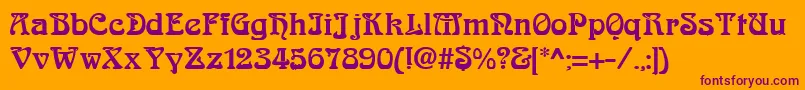 AndreianRegular Font – Purple Fonts on Orange Background